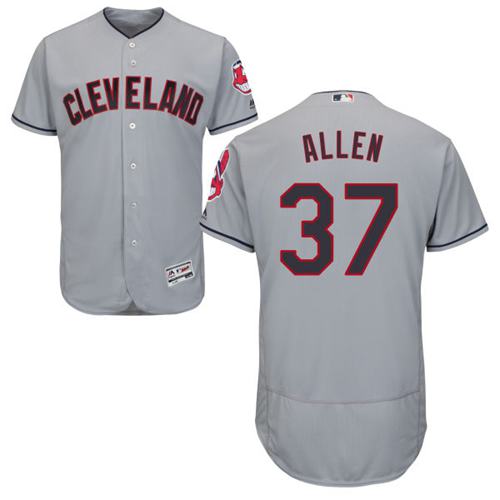 Indians #37 Cody Allen Grey Flexbase Authentic Collection Stitched MLB Jersey - Click Image to Close